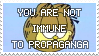 you are not immne to propoganda. image of garfield